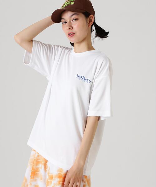 Jack Bunny!!(ジャックバニー)の「【Jack Bunny!!】PEバックメッシュ半袖プリントTシャツ(Tシャツ/カットソー・レディース・ホワイト/イエロー・SMALL/LARGE/MEDIUM)」の5枚目の写真