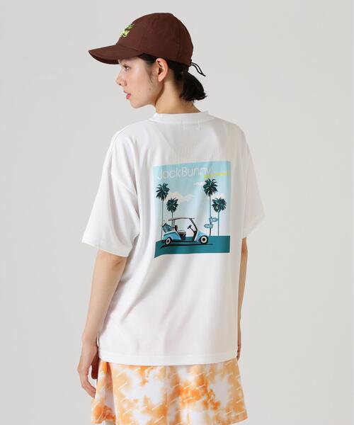 Jack Bunny!!(ジャックバニー)の「【Jack Bunny!!】PEバックメッシュ半袖プリントTシャツ(Tシャツ/カットソー・レディース・ホワイト/イエロー・SMALL/LARGE/MEDIUM)」の6枚目の写真