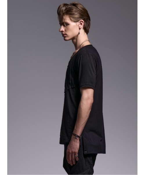 kiryuyrik(キリュウキリュウ)の「CutFrill T(Tシャツ/カットソー・メンズ・ブラック・MEDIUM/SMALL)」の4枚目の写真