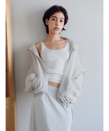 BAIE OUD（ベイウード）の「Sheer hoodie blouse_gray（その他トップス）」