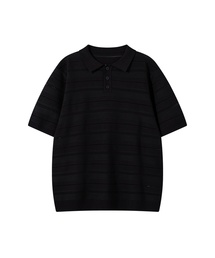 クールビスコースホリゾンタルパンチングカラー ハーフニット (3COLOR)