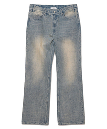 PARTIMENTO（パルティメント）の「[14oz] ストレートフレアデニムパンツ ダスティブルー（デニムパンツ）」