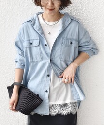 〈手洗い可能〉レース コンビ フレンチ スリーブ TEE