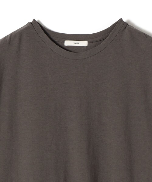 SHIPS(シップス)の「〈手洗い可能〉レース コンビ フレンチ スリーブ TEE(Tシャツ/カットソー・レディース・ホワイト/ダークグレー・ONE SIZE)」の7枚目の写真