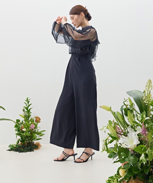 Kana(カナ)の「スパンコール刺繍シアーリボンパンツドレス パーティー 結婚式 お呼ばれ オケージョン(パンツドレス・レディース・チャコールグレー/ブラック・M)」の12枚目の写真
