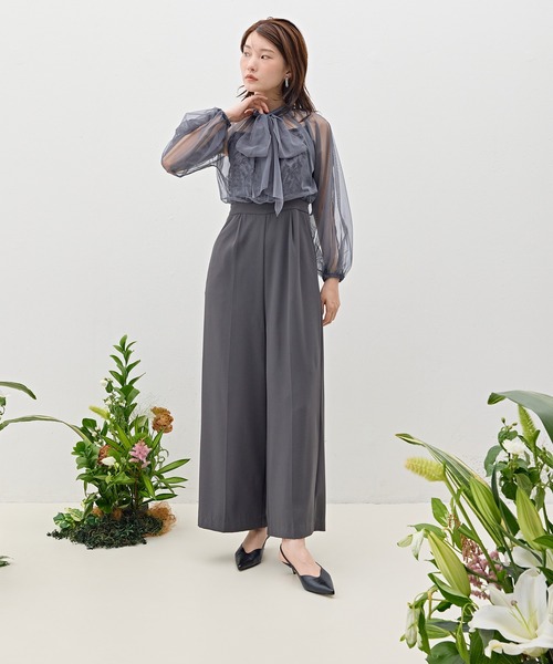 Kana(カナ)の「スパンコール刺繍シアーリボンパンツドレス パーティー 結婚式 お呼ばれ オケージョン(パンツドレス・レディース・チャコールグレー/ブラック・M)」の21枚目の写真