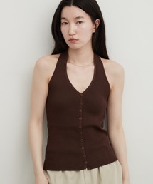 Rib Halter Knit Top|リブホルターニットトップ