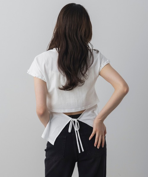 AJUGA.(アジュガ)の「フリルスリーブデザインTシャツ(Tシャツ/カットソー・レディース・ブラック/ホワイト・FREE)」の5枚目の写真