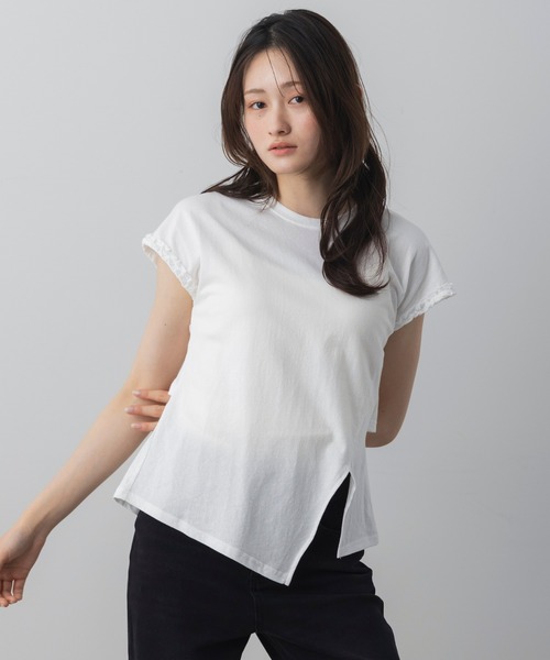 AJUGA.(アジュガ)の「フリルスリーブデザインTシャツ(Tシャツ/カットソー・レディース・ブラック/ホワイト・FREE)」の3枚目の写真