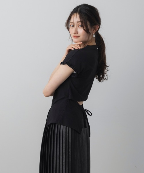 AJUGA.(アジュガ)の「フリルスリーブデザインTシャツ(Tシャツ/カットソー・レディース・ブラック/ホワイト・FREE)」の18枚目の写真