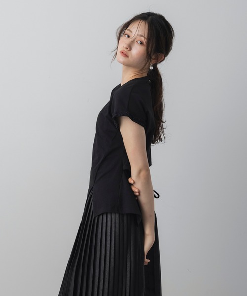 AJUGA.(アジュガ)の「フリルスリーブデザインTシャツ(Tシャツ/カットソー・レディース・ブラック/ホワイト・FREE)」の19枚目の写真