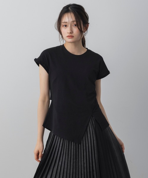 AJUGA.(アジュガ)の「フリルスリーブデザインTシャツ(Tシャツ/カットソー・レディース・ブラック/ホワイト・FREE)」の20枚目の写真