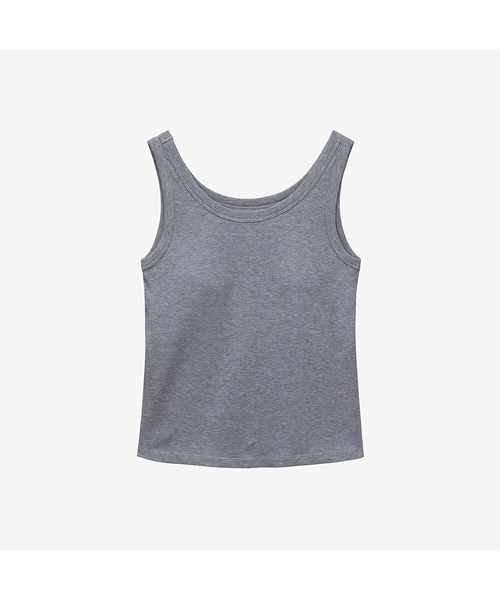 MIND BRIDGE WOMEN（マインドブリッジウーマン）の「[W]キャップ内蔵リブタンクトップ - 3カラー（Tシャツ/カットソー・レディース・ブラック/グレー/ホワイト・55/66）」の3枚目の写真