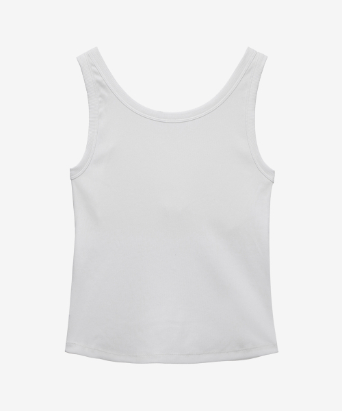 MIND BRIDGE WOMEN（マインドブリッジウーマン）の「[W]キャップ内蔵リブタンクトップ - 3カラー（Tシャツ/カットソー・レディース・ブラック/グレー/ホワイト・55/66）」の4枚目の写真