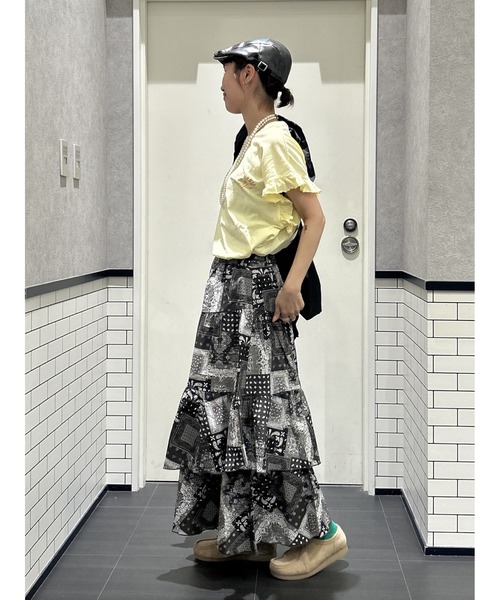 RODEO CROWNS WIDE BOWL（ロデオクラウンズワイドボウル）の「PATTERN ランダムティアードスカート（スカート・レディース・グリーン系その他2/ブラック系その他/グレー系その他/ホワイト系その他・FREE）」の14枚目の写真