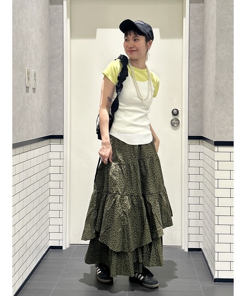 RODEO CROWNS WIDE BOWL（ロデオクラウンズワイドボウル）の「PATTERN ランダムティアードスカート（スカート・レディース・グリーン系その他2/ブラック系その他/グレー系その他/ホワイト系その他・FREE）」の16枚目の写真