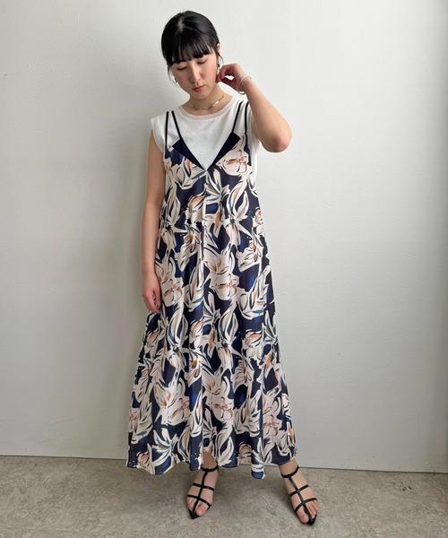 LHELBIE(レルビエ)の「レイヤードライクキャミワンピ(ワンピース・レディース・イエロー/ブルー/ネイビー・M)」の13枚目の写真