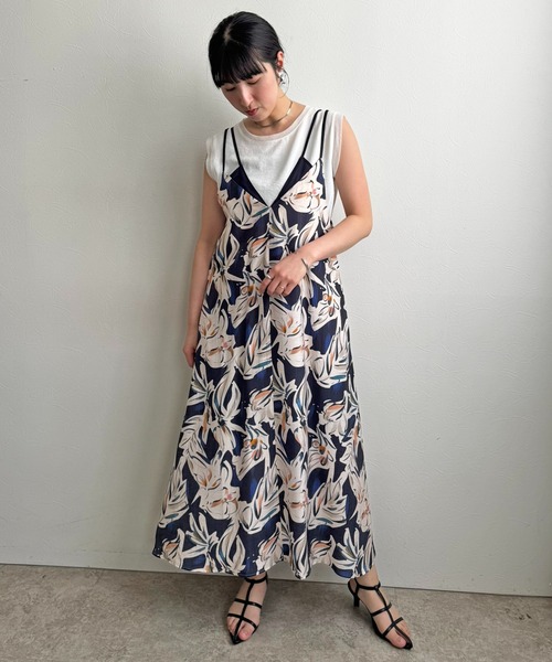 LHELBIE(レルビエ)の「レイヤードライクキャミワンピ(ワンピース・レディース・イエロー/ブルー/ネイビー・M)」の10枚目の写真