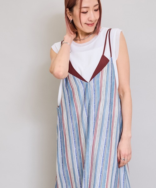 LHELBIE(レルビエ)の「レイヤードライクキャミワンピ(ワンピース・レディース・イエロー/ブルー/ネイビー・M)」の17枚目の写真