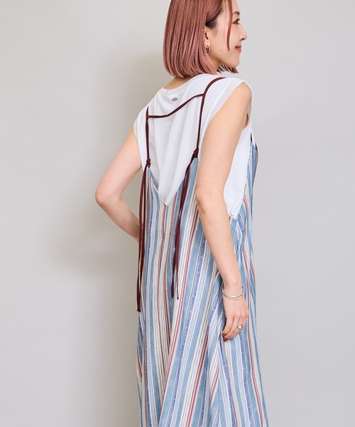 LHELBIE(レルビエ)の「レイヤードライクキャミワンピ(ワンピース・レディース・イエロー/ブルー/ネイビー・M)」の18枚目の写真