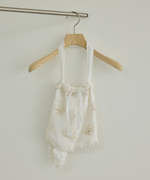 crinkle crinkle crinkle(クリンクルクリンクルクリンクル)の「【WEB先行販売】【crinkle crinkle crinkle】別注3D刺繍フリルトートバッグ(トートバッグ・レディース・ホワイト/ブラック・FREE)」の13枚目の写真