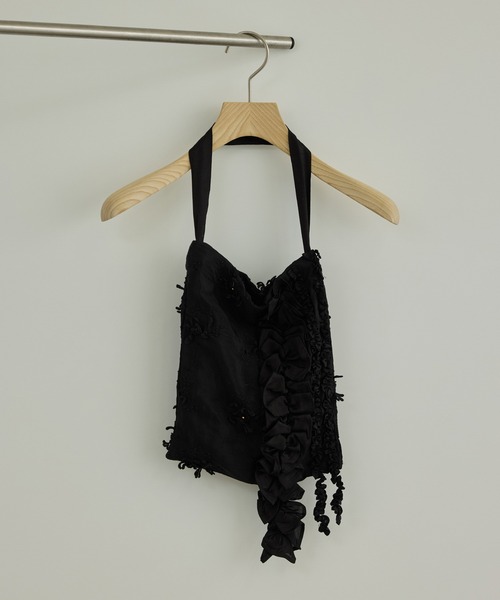 crinkle crinkle crinkle(クリンクルクリンクルクリンクル)の「【WEB先行販売】【crinkle crinkle crinkle】別注3D刺繍フリルトートバッグ(トートバッグ・レディース・ホワイト/ブラック・FREE)」の14枚目の写真