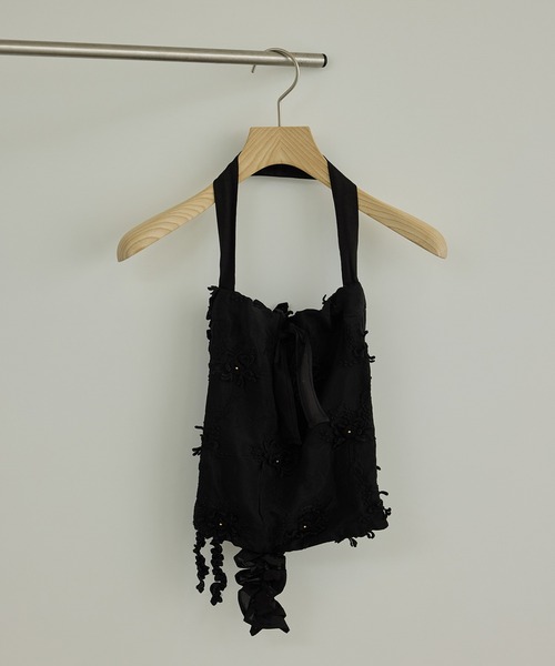 crinkle crinkle crinkle(クリンクルクリンクルクリンクル)の「【WEB先行販売】【crinkle crinkle crinkle】別注3D刺繍フリルトートバッグ(トートバッグ・レディース・ホワイト/ブラック・FREE)」の15枚目の写真
