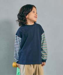 BREEZE | 【WEB限定】ゆったりシルエット無地・ボーダー長袖Tシャツ(Tシャツ/カットソー)