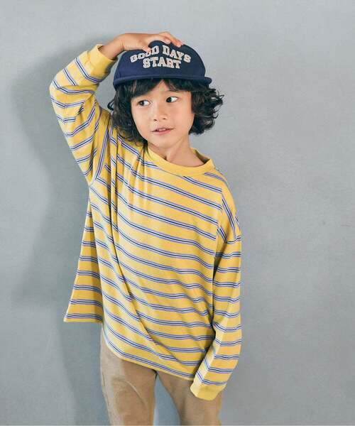 BREEZE（ブリーズ）の「【WEB限定】ゆったりシルエット無地・ボーダー長袖Tシャツ（Tシャツ/カットソー・キッズ・パープル/ピンク/ブラック/ワインレッド/グレー/チャコール/その他11/グリーン/ダークグリーン/ブラウン/その他12/イエロー・160/110/150/90/140/100/130/120）」の9枚目の写真