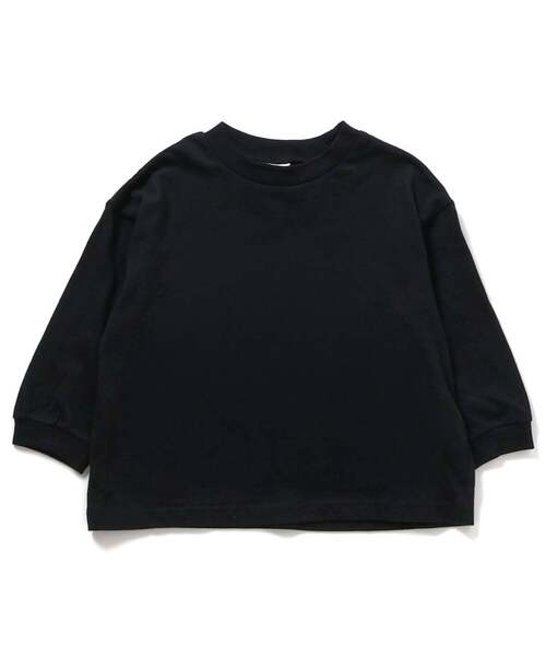 BREEZE（ブリーズ）の「【WEB限定】ゆったりシルエット無地・ボーダー長袖Tシャツ（Tシャツ/カットソー・キッズ・パープル/ピンク/ブラック/ワインレッド/グレー/チャコール/その他11/グリーン/ダークグリーン/ブラウン/その他12/イエロー・160/110/150/90/140/100/130/120）」の2枚目の写真