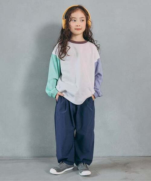 BREEZE（ブリーズ）の「【WEB限定】ゆったりシルエット無地・ボーダー長袖Tシャツ（Tシャツ/カットソー・キッズ・パープル/ピンク/ブラック/ワインレッド/グレー/チャコール/その他11/グリーン/ダークグリーン/ブラウン/その他12/イエロー・160/110/150/90/140/100/130/120）」の14枚目の写真