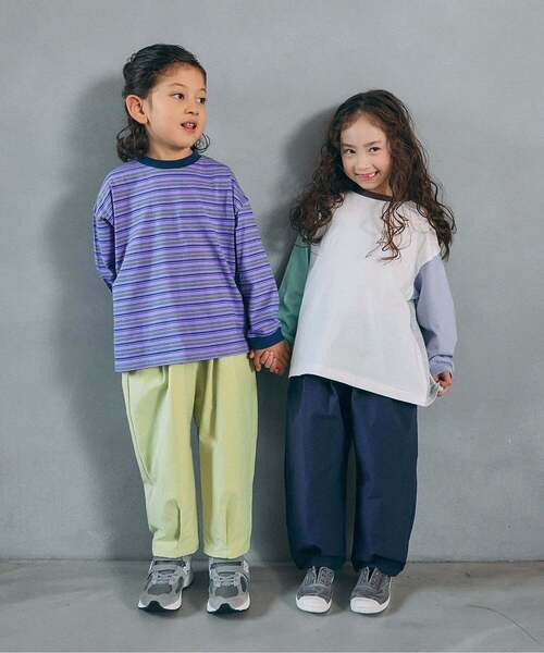 BREEZE（ブリーズ）の「【WEB限定】ゆったりシルエット無地・ボーダー長袖Tシャツ（Tシャツ/カットソー・キッズ・パープル/ピンク/ブラック/ワインレッド/グレー/チャコール/その他11/グリーン/ダークグリーン/ブラウン/その他12/イエロー・160/110/150/90/140/100/130/120）」の16枚目の写真