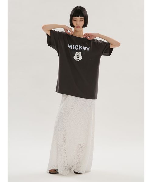 emmi(エミ)の「【emmi×GOOD ROCK SPEED】MICKEY MOUSE /Tシャツ(Tシャツ/カットソー・レディース・ホワイト/チャコールグレー/ピンク・F)」の9枚目の写真
