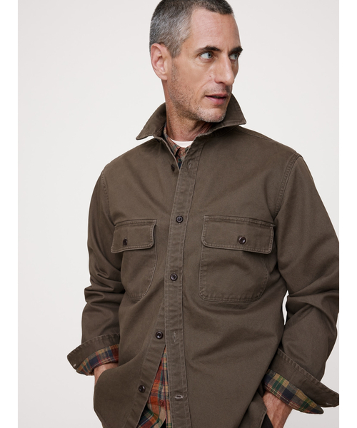 Banana Republic（バナナリパブリック）の「コットンツイル シャツジャケット（その他アウター・メンズ・オリーブ/ブラック・S/M/L/XL）」の5枚目の写真