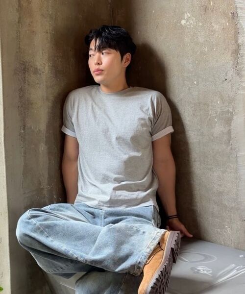 ANALOG MOOD(アナログムード)の「ソフトロールアップ半袖Tシャツ(バーガンディ)(Tシャツ/カットソー・レディース・その他・FREE)」の9枚目の写真