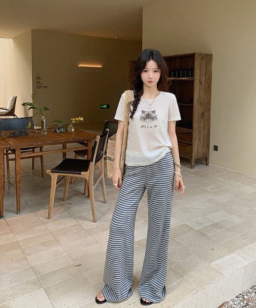 CHUN CHUN NOTES（チュンチュンノーツ）の「26SS/シアーフロッキーキャットプリントTシャツ（Tシャツ/カットソー・レディース・アイボリー・F）」の18枚目の写真