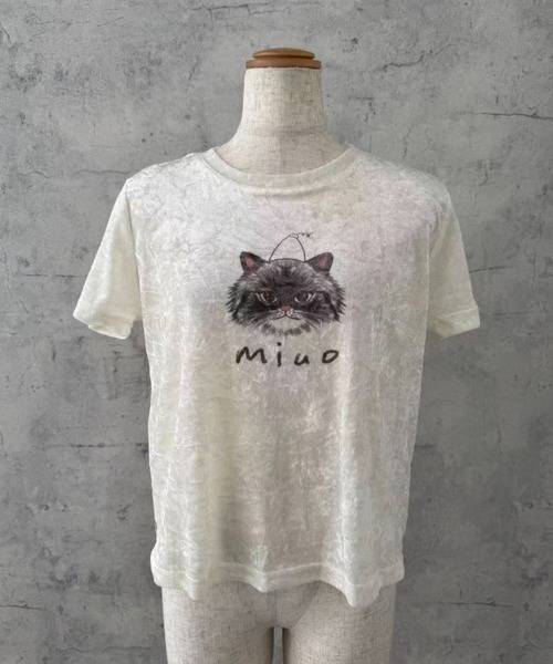 CHUN CHUN NOTES（チュンチュンノーツ）の「26SS/シアーフロッキーキャットプリントTシャツ（Tシャツ/カットソー・レディース・アイボリー・F）」の22枚目の写真