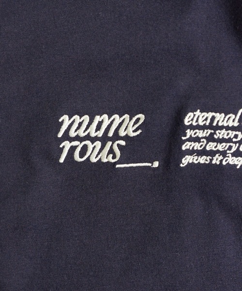 e-zakkamania stores（イーザッカマニアストアーズ）の「アソートロゴ＆マーク刺繍 BIGTシャツ（Tシャツ/カットソー・レディース・ネイビー/グレイッシュベージュ/オートミール・フリー）」の4枚目の写真