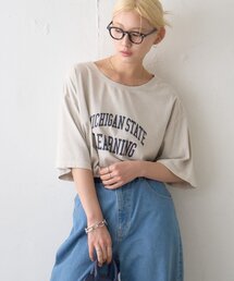CIAOPANIC TYPY | ∴アシッドウォッシュカレッジロゴオーバーTee(Tシャツ/カットソー)