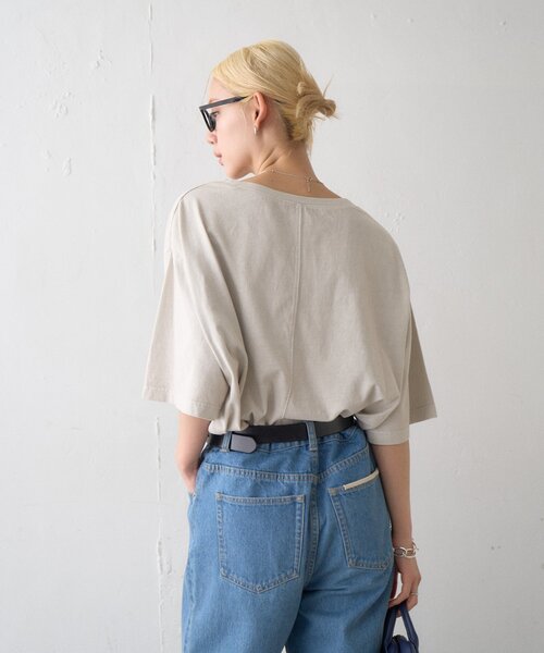 CIAOPANIC TYPY（チャオパニックティピー）の「∴アシッドウォッシュカレッジロゴオーバーTee（Tシャツ/カットソー・レディース・チャコールグレー/ブラウン/グレー系その他・ONE SIZE）」の21枚目の写真