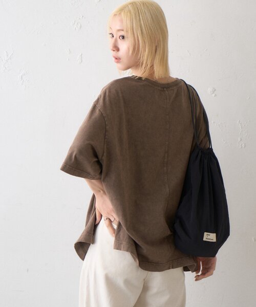 CIAOPANIC TYPY（チャオパニックティピー）の「∴アシッドウォッシュカレッジロゴオーバーTee（Tシャツ/カットソー・レディース・チャコールグレー/ブラウン/グレー系その他・ONE SIZE）」の16枚目の写真