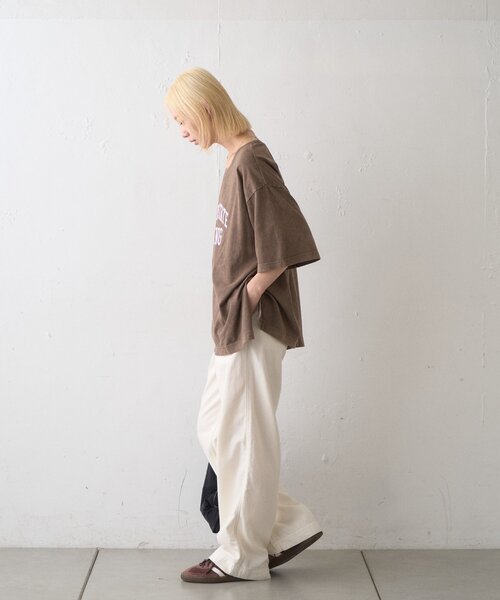 CIAOPANIC TYPY（チャオパニックティピー）の「∴アシッドウォッシュカレッジロゴオーバーTee（Tシャツ/カットソー・レディース・チャコールグレー/ブラウン/グレー系その他・ONE SIZE）」の13枚目の写真
