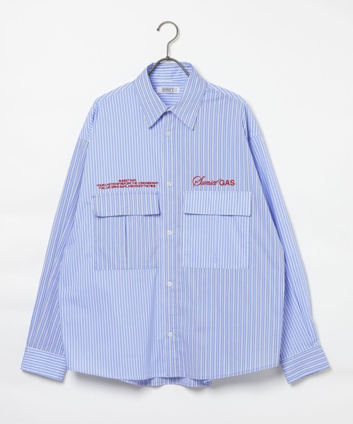 GEORGE'S(ジョージズ)の「切替刺繍シャツ(シャツ/ブラウス・メンズ・ブルー/ベージュ・LARGE/MEDIUM)」の2枚目の写真