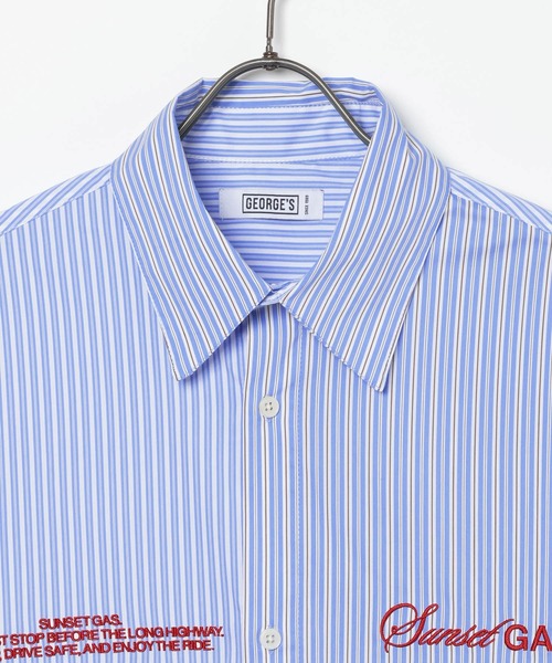 GEORGE'S(ジョージズ)の「切替刺繍シャツ(シャツ/ブラウス・メンズ・ブルー/ベージュ・LARGE/MEDIUM)」の4枚目の写真