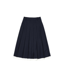 First-date Pleats Skirt Navy