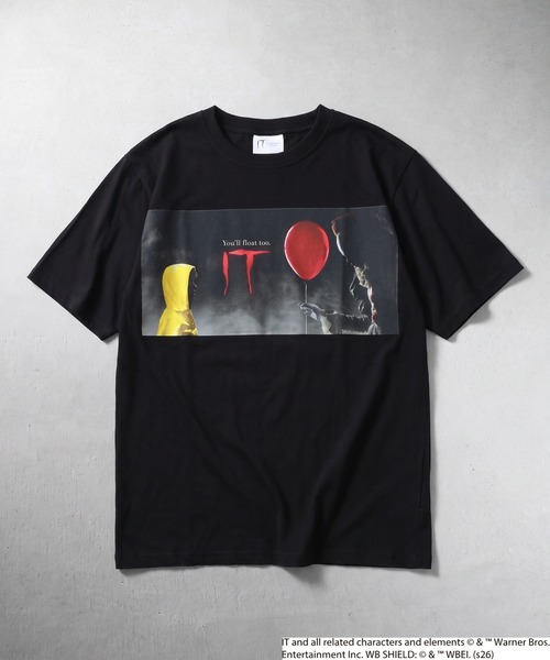 FUNALIVE（ファンアライブ）の「IT/イット ペニーワイズ 天竺 Tシャツ 半袖（Tシャツ/カットソー・メンズ・ブラック系1/グレー系2/グレー系1/ブラック系2・L/LL/M）」の2枚目の写真