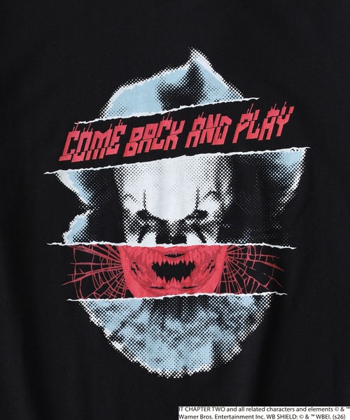 FUNALIVE（ファンアライブ）の「IT/イット ペニーワイズ 天竺 Tシャツ 半袖（Tシャツ/カットソー・メンズ・ブラック系1/グレー系2/グレー系1/ブラック系2・L/LL/M）」の5枚目の写真