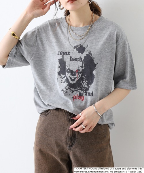 FUNALIVE（ファンアライブ）の「IT/イット ペニーワイズ 天竺 Tシャツ 半袖（Tシャツ/カットソー・メンズ・ブラック系1/グレー系2/グレー系1/ブラック系2・L/LL/M）」の15枚目の写真