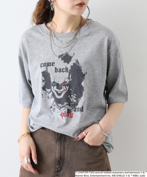 FUNALIVE（ファンアライブ）の「IT/イット ペニーワイズ 天竺 Tシャツ 半袖（Tシャツ/カットソー・メンズ・ブラック系1/グレー系2/グレー系1/ブラック系2・L/LL/M）」の16枚目の写真