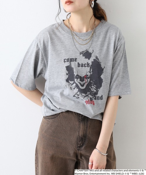 FUNALIVE（ファンアライブ）の「IT/イット ペニーワイズ 天竺 Tシャツ 半袖（Tシャツ/カットソー・メンズ・ブラック系1/グレー系2/グレー系1/ブラック系2・L/LL/M）」の17枚目の写真